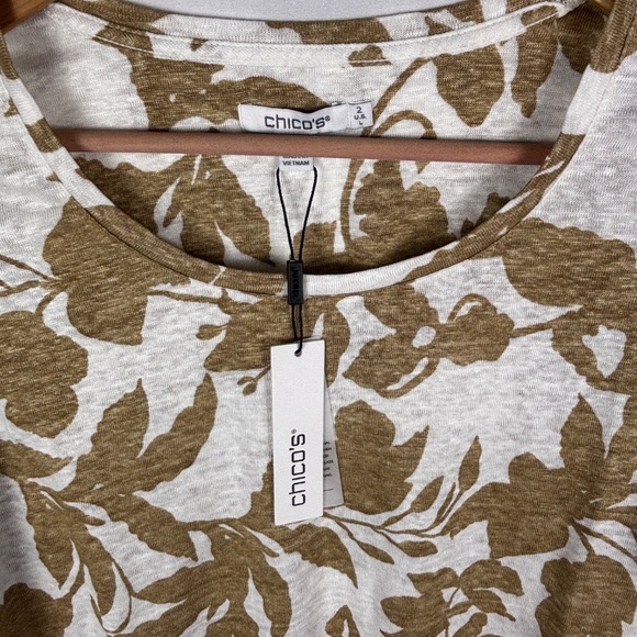 NWT J Crew Women Short Sleeve Linen Knit Tee Shirt Sz L Tan Breathable Beachy - Picture 3 of 10